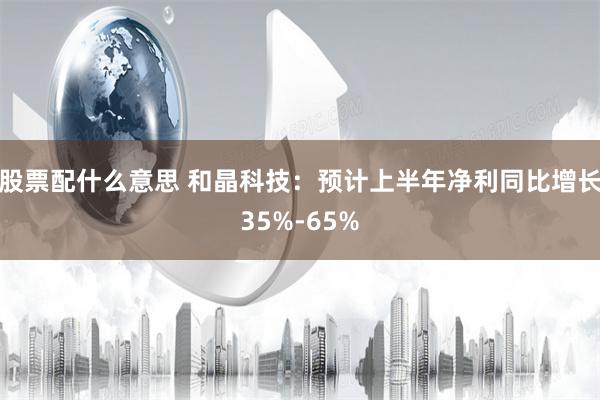股票配什么意思 和晶科技：预计上半年净利同比增长35%-65%